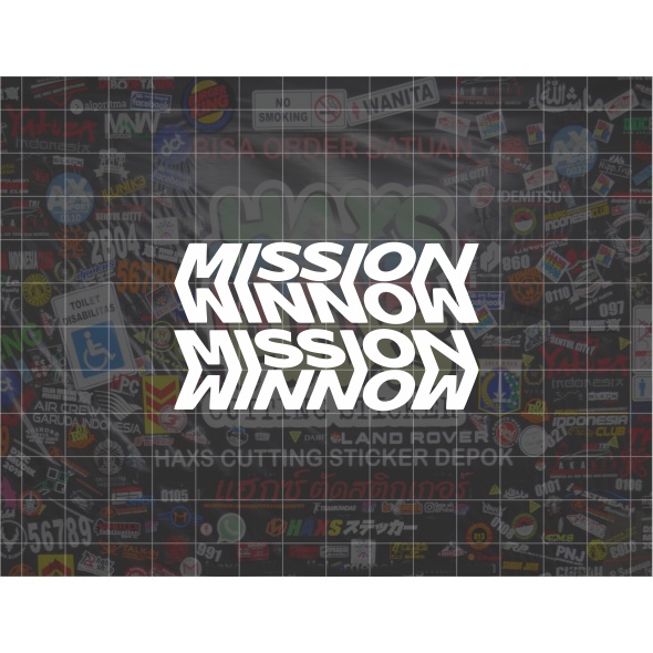 Cutting Sticker Mission Winnow Sepasang Ukuran 7 Cm Untuk Motor Mobil