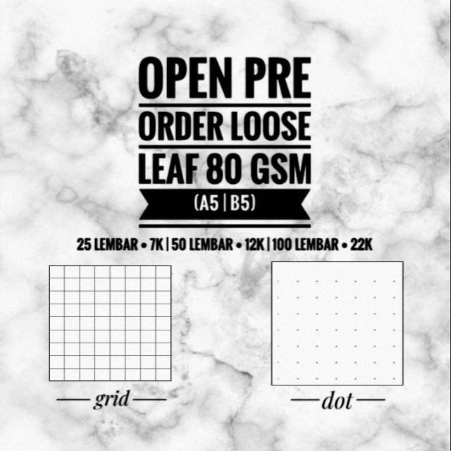 

TERMURAH! LOOSE LEAF 80 GSM GRID/DOTTED