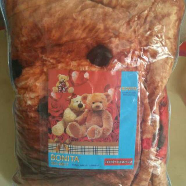 Selimut Bonita - Slimut tidur - Selimut motif karakter Teddy Baer