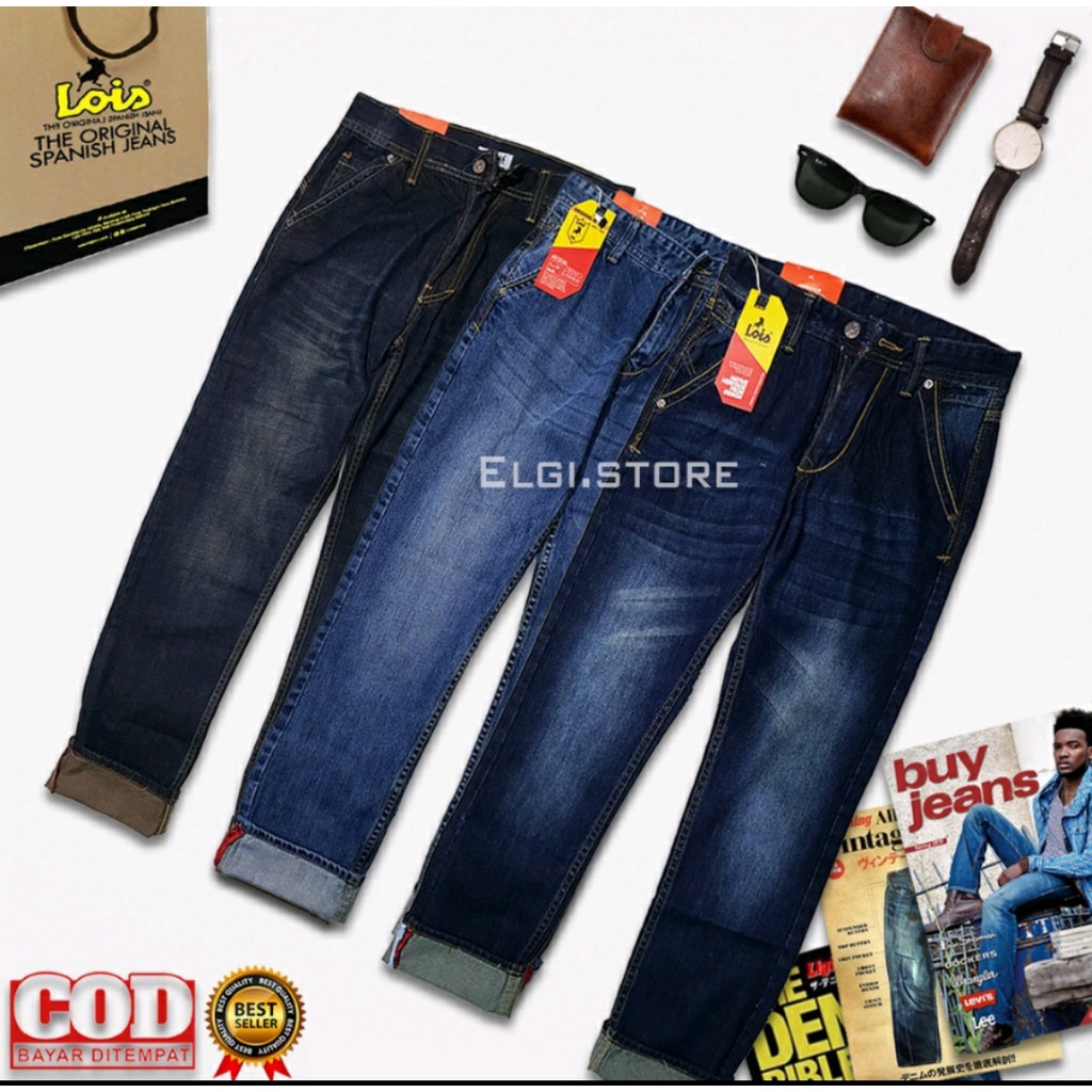 Lois Celana Panjang Jeans Slim Aksen Washed main image 1