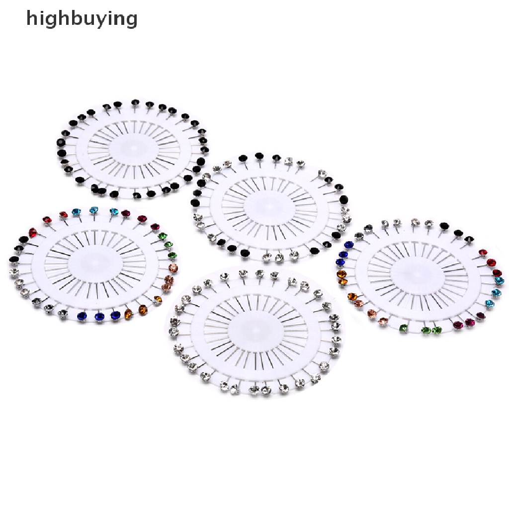 Hbid 30Pcs / Set Bros Pin Kristal Warna-Warni Untuk Membuat Dress / Hijab