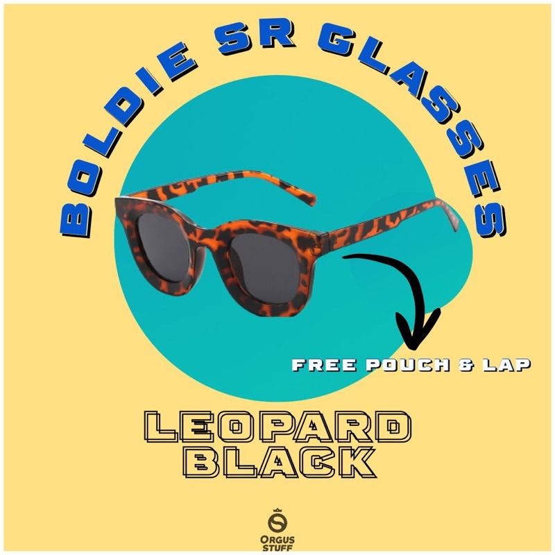 BOLDIE SR GARG BOLD SUNGLASSES LEOPARD BLACK PREMIUM QUALITY ORIGINAL UNISEX