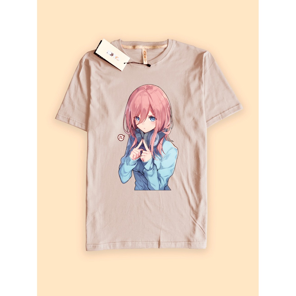Kaos Tshirt Anime Go Toubun no hanayome Nakano Miku Shy