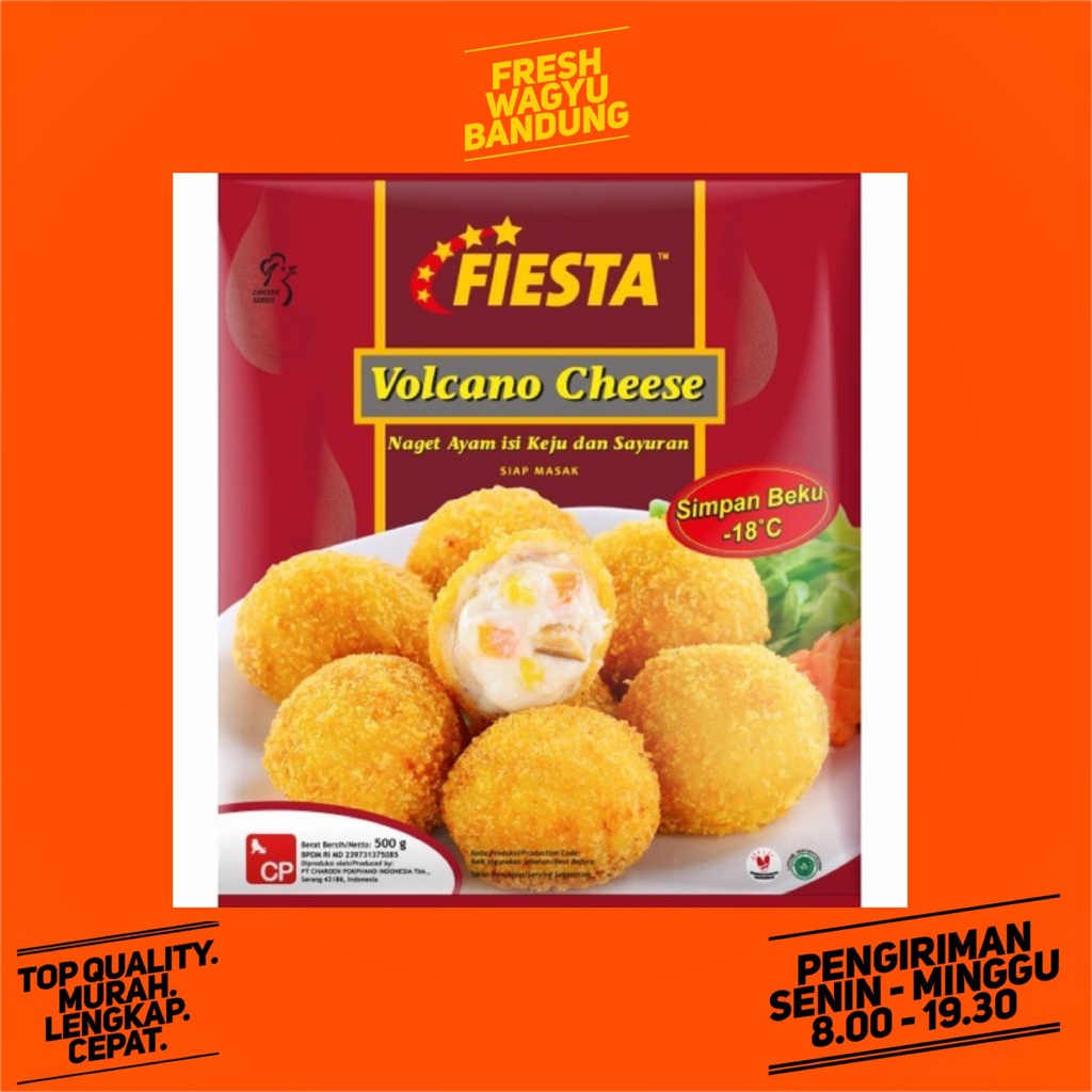 

FIESTA VOLCANO CHEESE PREMIUM Nugget Naget Ayam Keju Sayur 500g