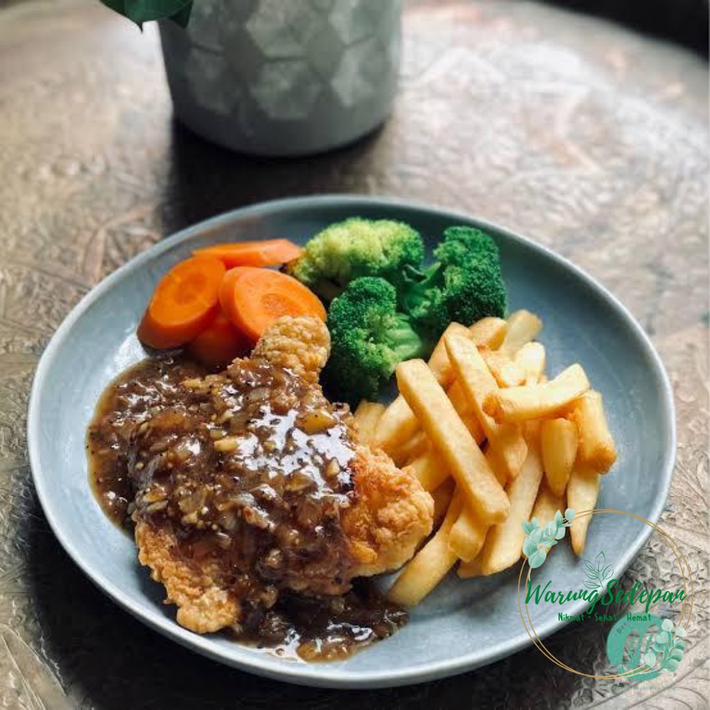

Chicken Steak Beku Saos Lada Hitam Saus Blackpepper Chicken Steak Siap Goreng Halal