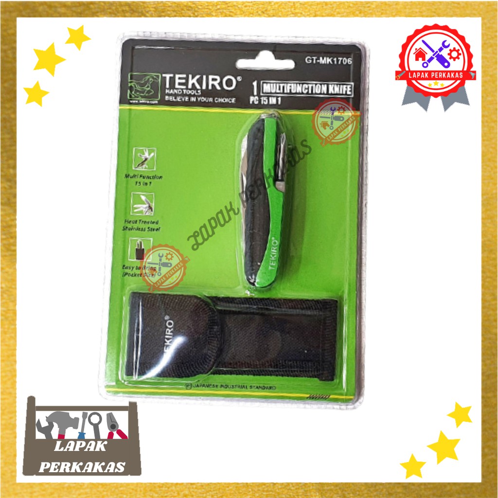 TEKIRO pisau lipat multifungsi 15 in 1 / multifunction knife 15 in 1 TEKIRO Pisau Serbaguna