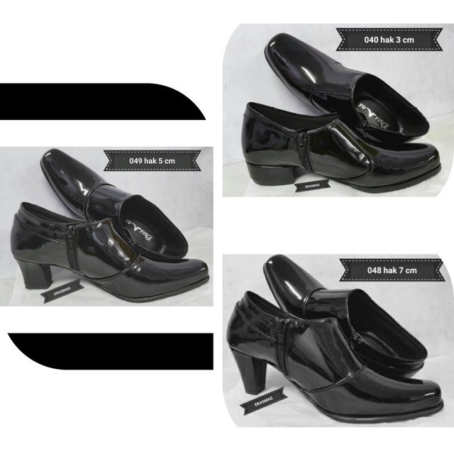 sepatu dinas halfboat wanita kilap merk Erasmas
