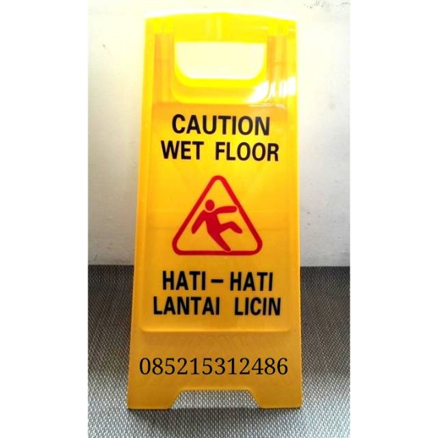 Papan Licin Caution Wet Floor