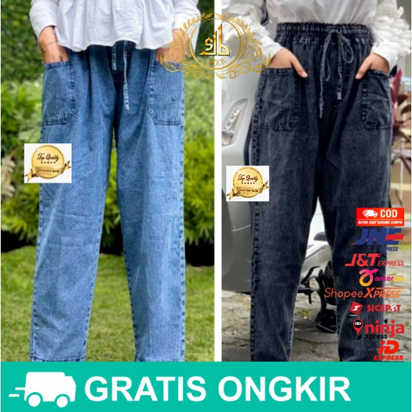 Dona Pants Snow / Celana Boyfriend Jeans Snow