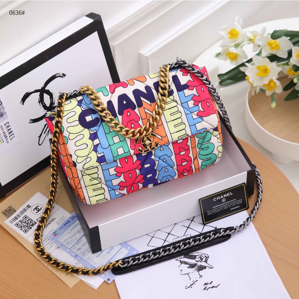 CH Flap Bag Multicoloured Fabric GHW 0636