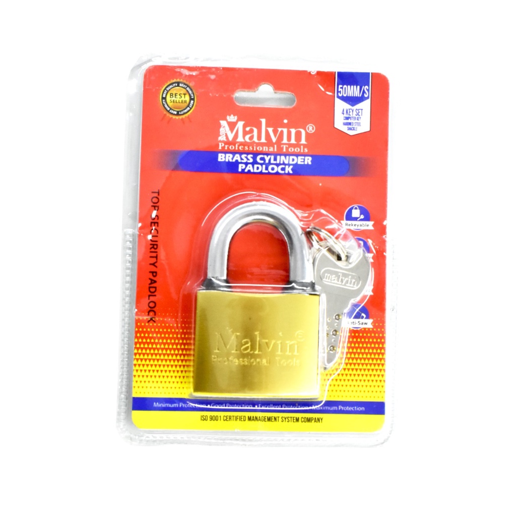 GEMBOK KUNINGAN KOMPUTER KEY MERK MALVIN / GEMBOK KOMPKEY / GEMBOK ANTI MALING / ANTI CUT / GEMBOK KUNINGAN ASLI / 40MM 50MM 60MM PANJANG DAN PENDEK / GEMBOK RUMAH / GEMBOK PAGAR