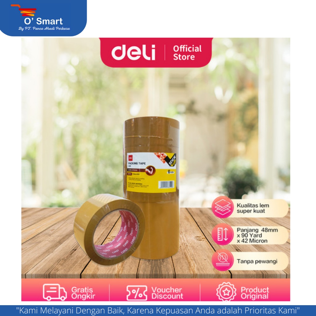

DELI Lakban Isolasi Coklat 48mm x 90 Yard x 42 CA495