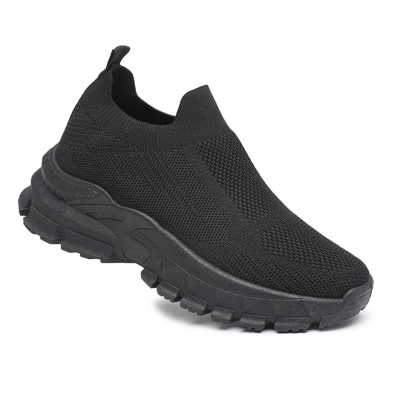 [GROSIR][COD] SEVEN_DAY SEPATU RAJUT SLIP ON WANITA OLAHRAGA TANPA TALI SPORT SHOES HITAM FZ-189