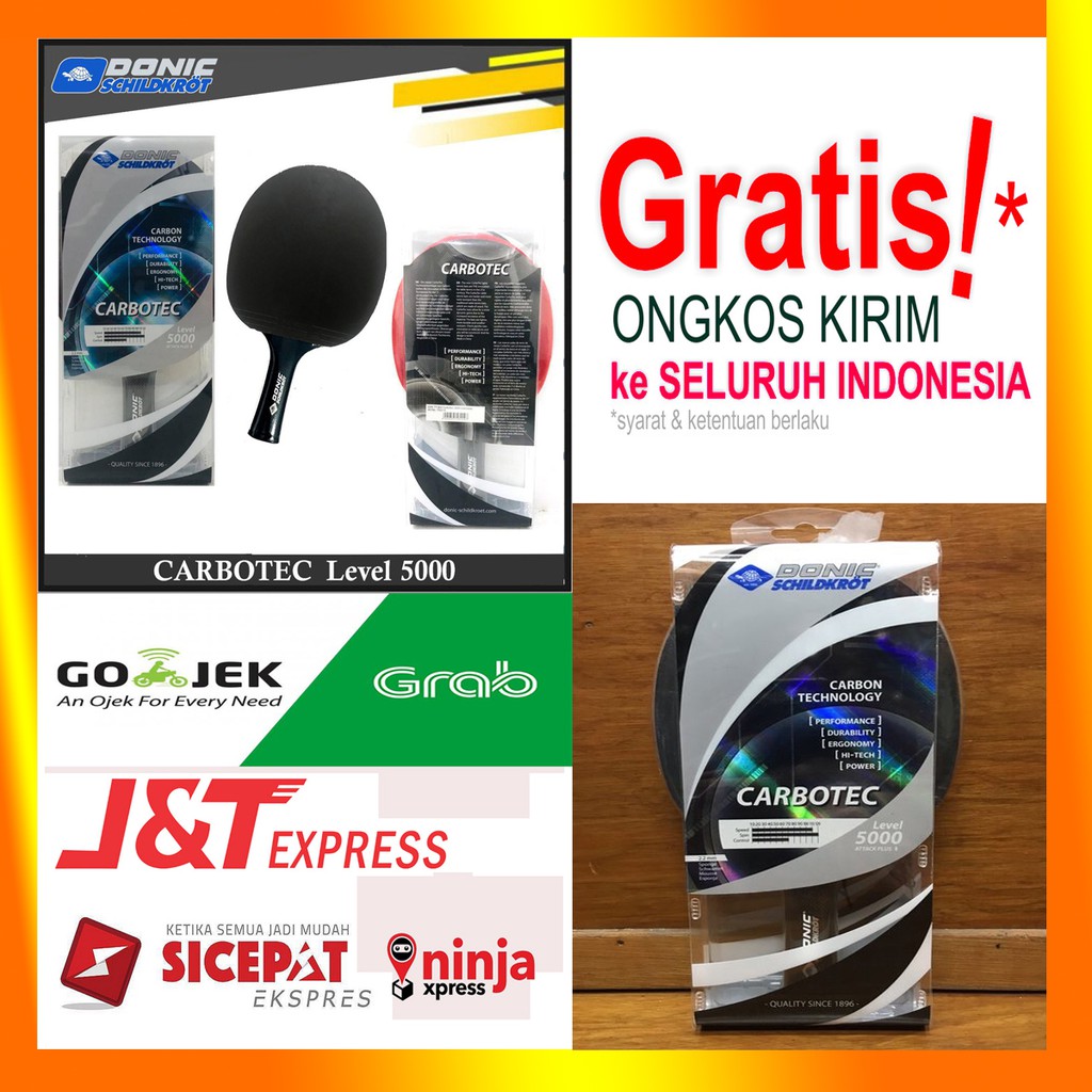 BET TENIS MEJA DONIC CARBOTEC LEVEL 5000 ORIGINAL / BAT PINGPONG