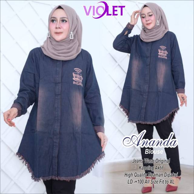 TUNIK // ANANDA TUNIK // TUNIK BAHAN JEANS