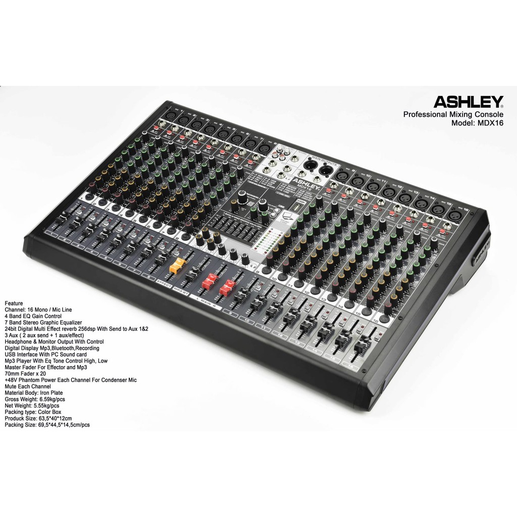 Jual BEST Mixer 16 channel Ashley New MDX16 MDX 16 Soundcard Recording