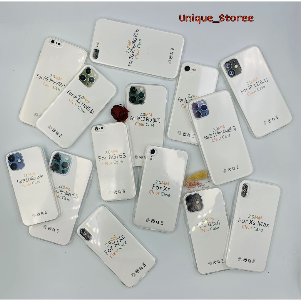 softcase iphone 6 6  7 7  8 8  xr x xs max 11 pro max 12 mini pro promax 13 mini pro max clear 2mm  