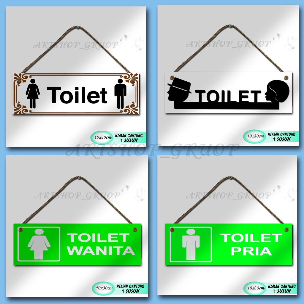 Hiasan dinding pintu pajangan pintu TOILET shabby walldecor poster kayu. pajangan rumah dekorasi