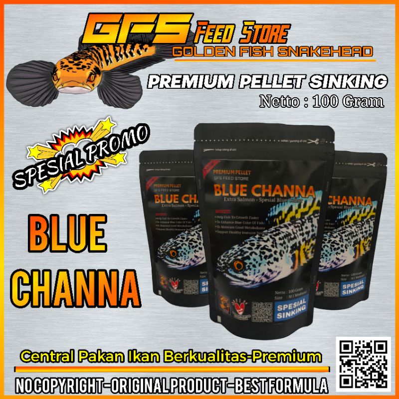 Pelet Blue Channa Spesial Sinking 100 Gram-Original Gfs