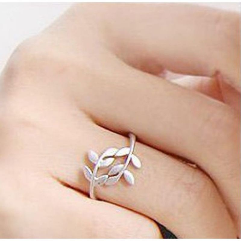 CC (ACC23) Cincin Bentuk Daun Casual Cincin Korea Perhiasan Daun Ring Ranting Daun