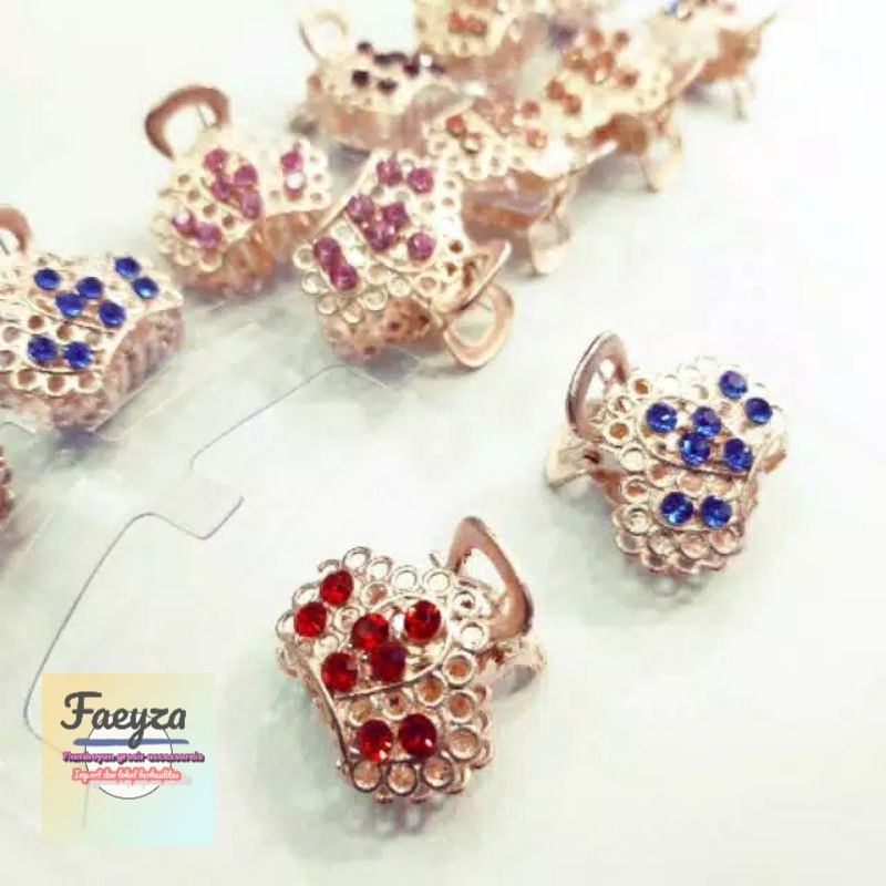 jepit rambut poni emas besi isi 12 pcs