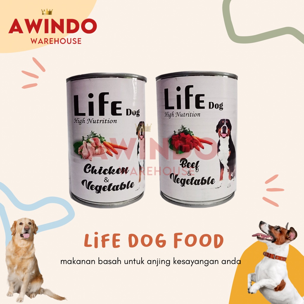 LIFEDOG 375GR - Makanan Anjing Basah Kaleng Life Dog 375gr