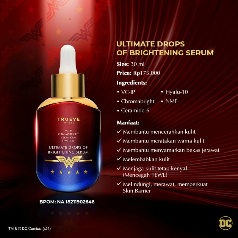Trueve Wonder Women Ultimate Drops of Brightening Serum Original 100% Aman Sudah BPOM Free Tas Toteb