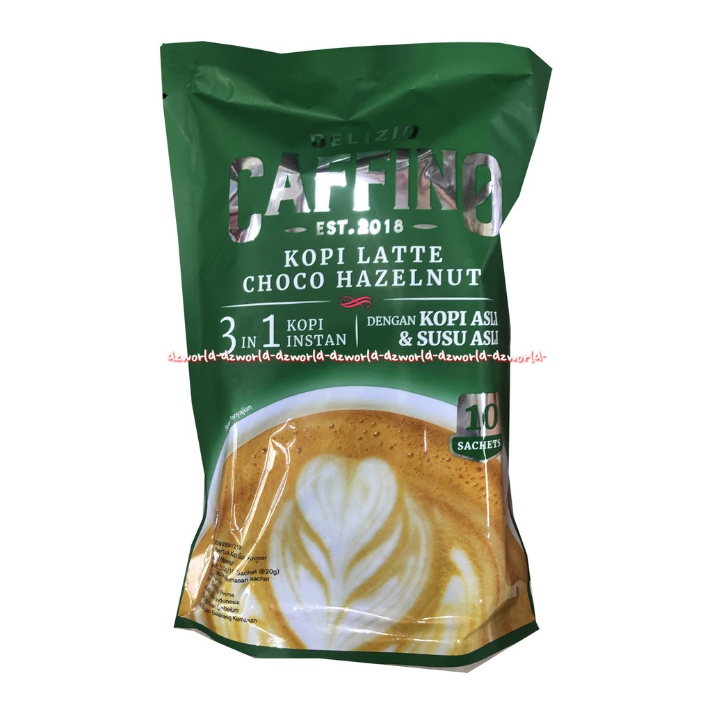 Delizio Caffino Kopi Latte Choco Hazelnut Mocca Classic 3in1 Kopi Instan Cokelat 10sachets Coffee