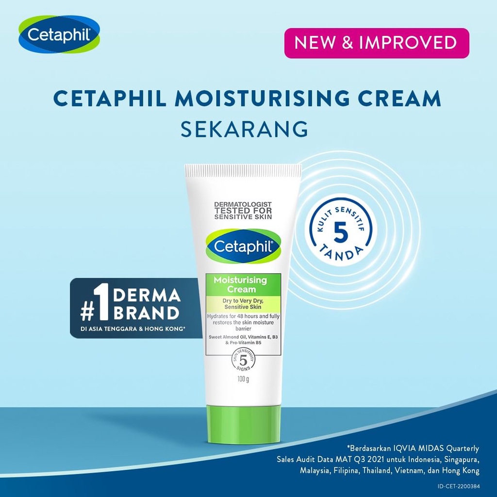 Cetaphil Face &amp; Body Moisturizing Cream Moist Moisturizer 100gr 100 grm Pelembab Kulit Muka Tubuh