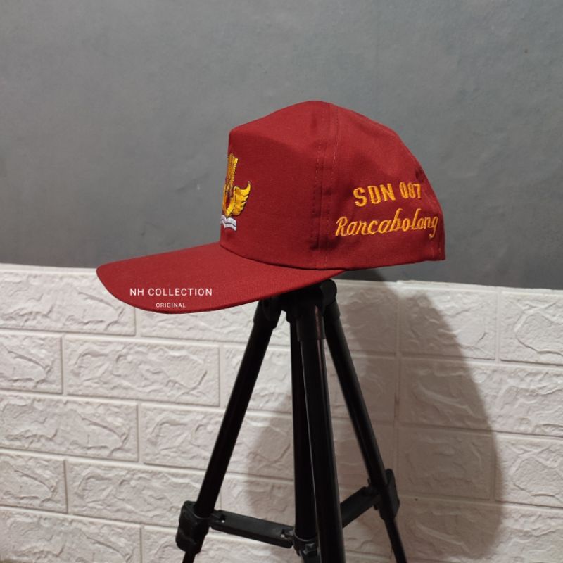 Topi Sekolah Umum/Unisex SD/SMP/SMA Custom Nama Pinggir