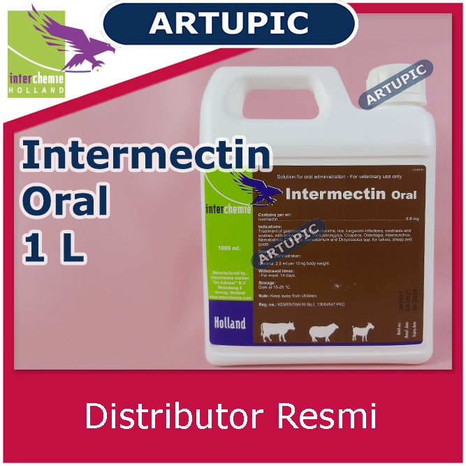 Intermectin Oral 1 L Obat Parasit Kutu Cacing Cacingan Hewan Ternak Pengobatan infestasi cacing