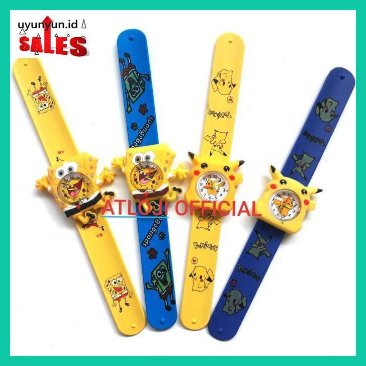 Y8Ty89Y- Jam Tangan Anak Spongebob & Ironman Tepok/Jepret + Free Baterai E5Wtyy-