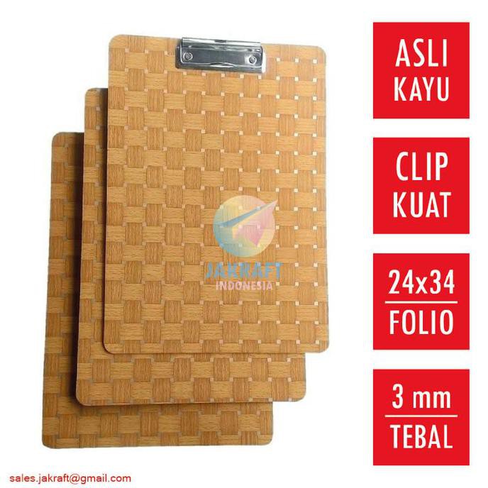 

Promo Awal tahun Clip Board Clipboard Papan Jalan Alas Ujian Folio F4 Kayu Asli Tebal Promo Awal