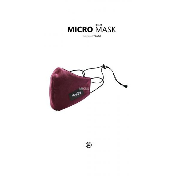 HIJACKET Micro Mask Masker Kain Pria Wanita Tali Karet Elastis Headloop 2 PLY Lapis-PURPLE
