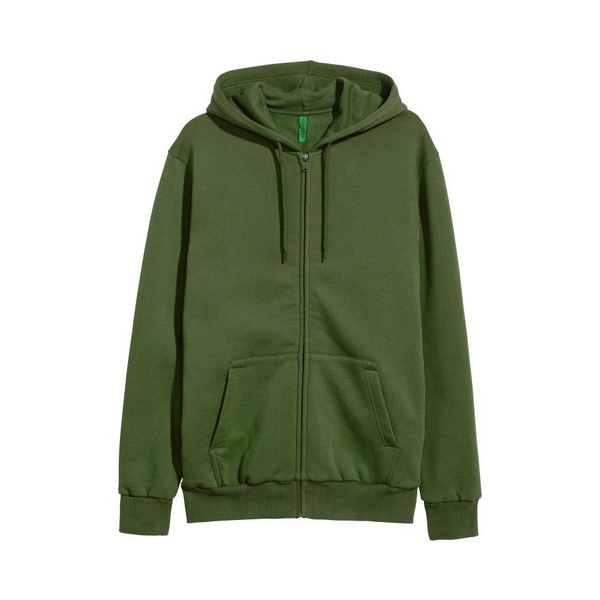 Jaket Hoodie Wanita Polos Oversize Lengan Panjang Babyterry-Hijau Army