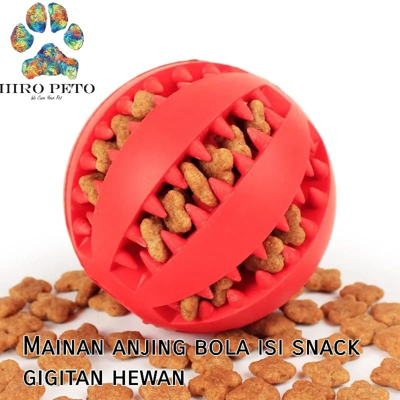 Mainan anjing bola isi snack gigitan hewan dog toy