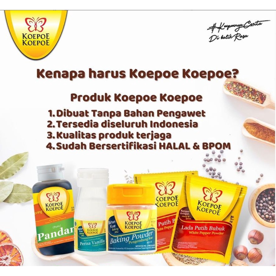 Koepoe Koepoe Baking Powder 136 Gr Pengembang Kue Bahan Bubuk Halal