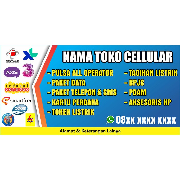 Jual SPANDUK KONTER PULSA 200X100 | Shopee Indonesia