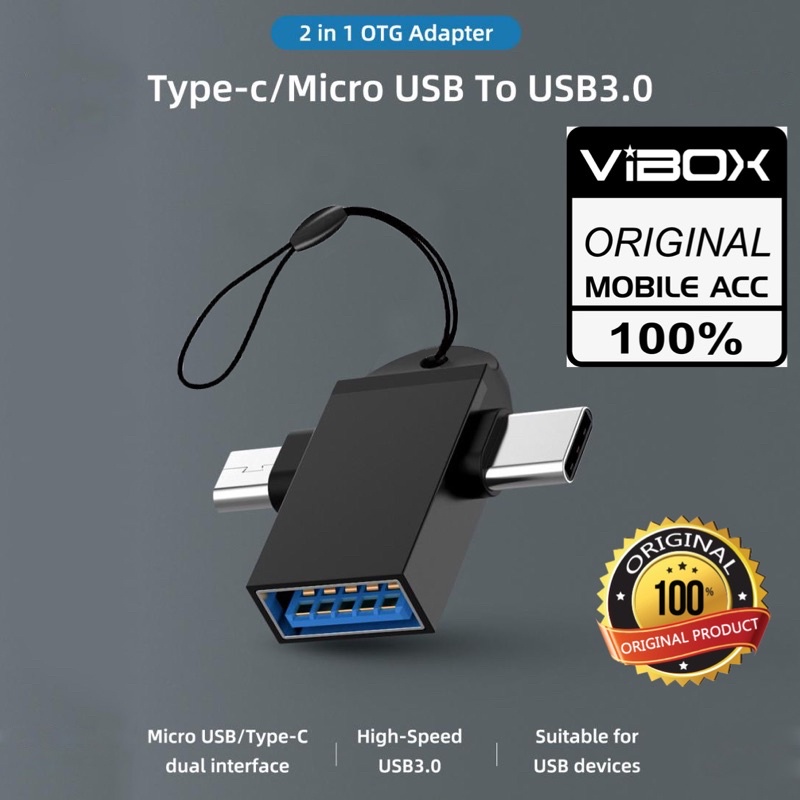 GROSIR OTG 21 VIBOX 2in1 MICRO TYPE C ALL IN ONE ON THE GO USB3.0 HIGH SPEED