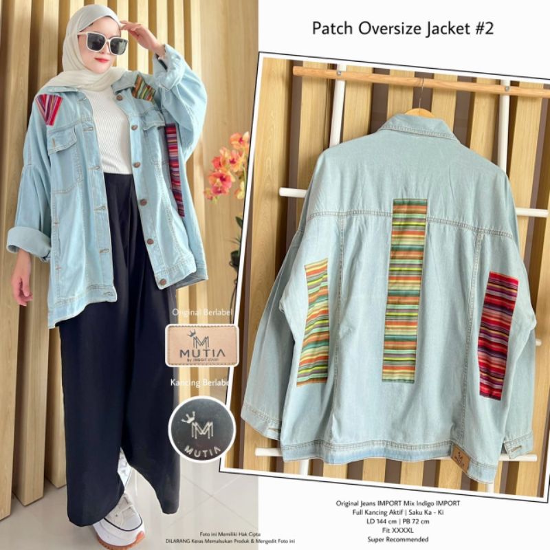 Patch oversize jacket #2 by mutia / Jaket jeans muslimah rekomeded