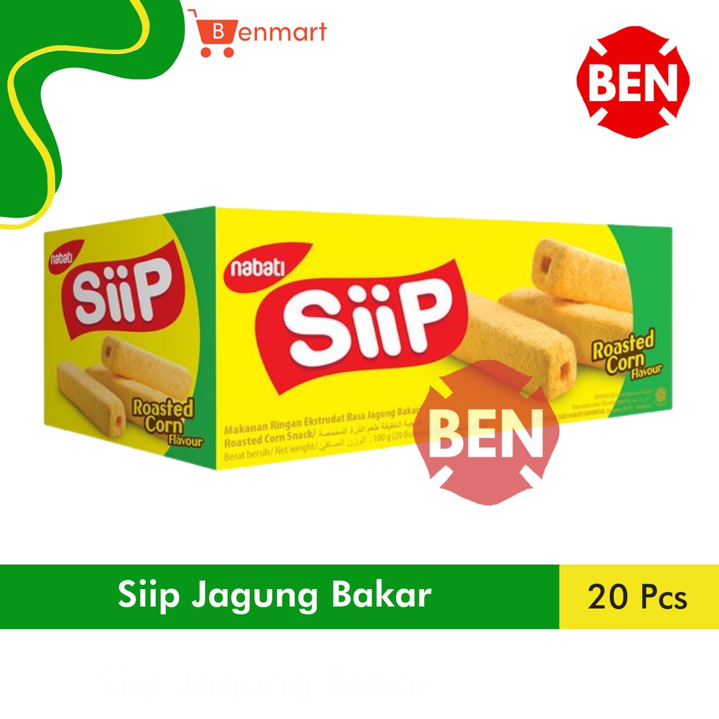 

Nabati SIIP Jagung Bakar 1 Pak Box 20 Pcs 4g 4gr Roasted Corn Momogi