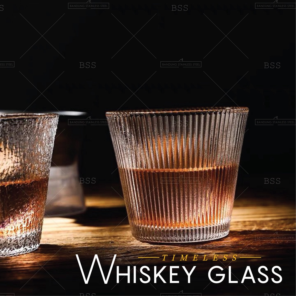 Gelas Minum 300ml Whiskey Cafe Ripple Cangkir Kaca Glass Kopi Jus Juice Teh Cantik Unik Simple Elegan