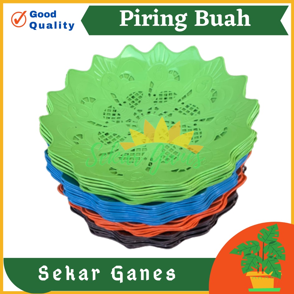 PROMO LUSINAN Piring Plastik Saji Buah Serbaguna Rotan Warna Warni Motif Bunga Murah Termurah Grosir Piring Buah Plastik Rotan Unik Lusinan Grosir Besar - 1 lusin / 12 pcs Piring Rotan Plastik Buah Termurah Bahan Bagus