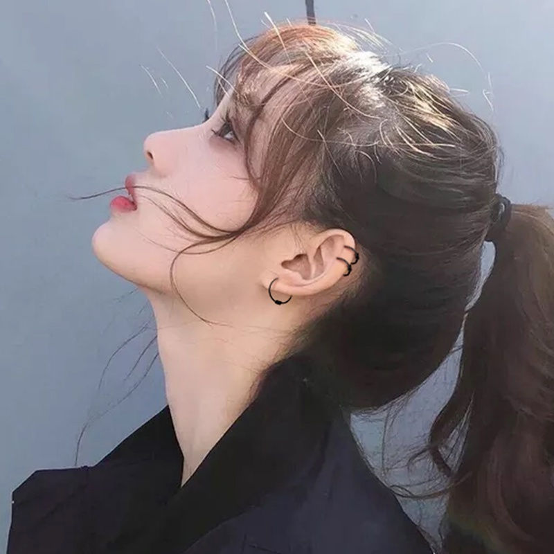 Magic789 Anting Bulat Kecil Bahan Sterling Silver 925 Untuk Wanita