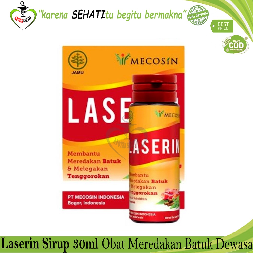 LASERIN 30 ML OBAT BATUK BERDAHAK DEWASA SIRUP SAKIT TENGGOROKKAN