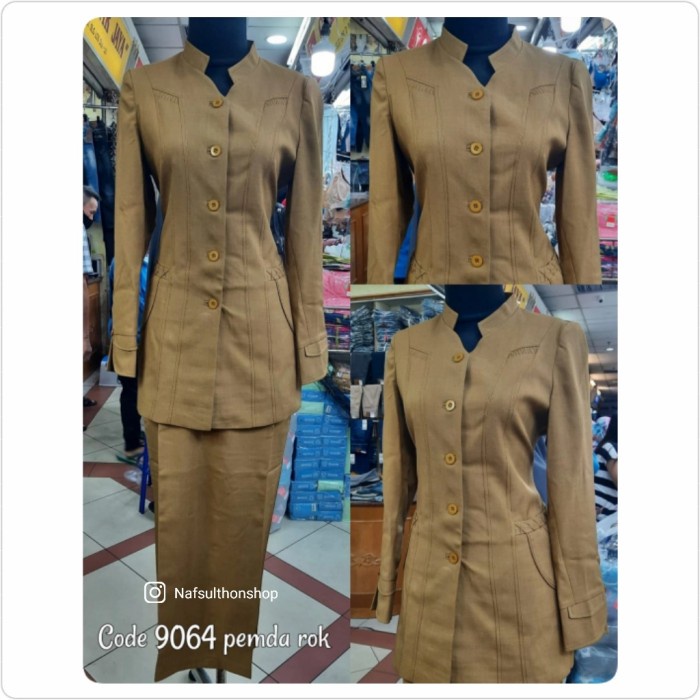 (PROMO) Set Blazer Baju Pemda Seragam PNS Wanita khaki keki muslim shanghai