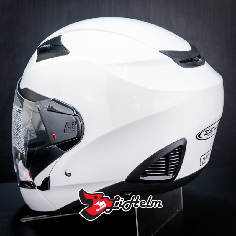 HELM ZEUS 611C SOLID WHITE | ZS 611C FULL FACE DOUBLE VISOR-3