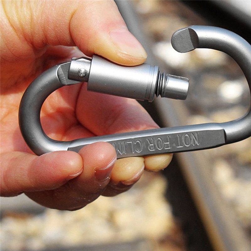 Gantungan Kunci Carabiner Bentuk D Bahan Aluminum Alloy Untuk Hiking / Outdoor