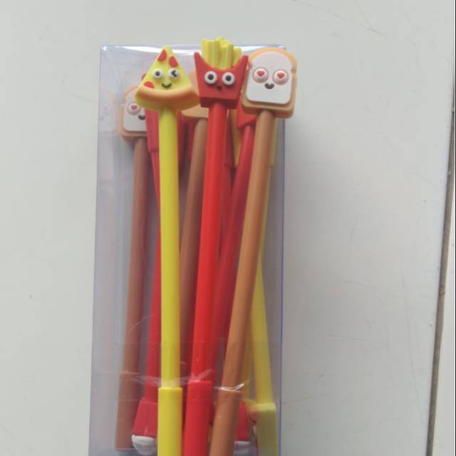 

12pcs Pulpen Pizza / Pulpen Bentuk Roti / Pulpen Kentang Goreng / Pulpen French Fries