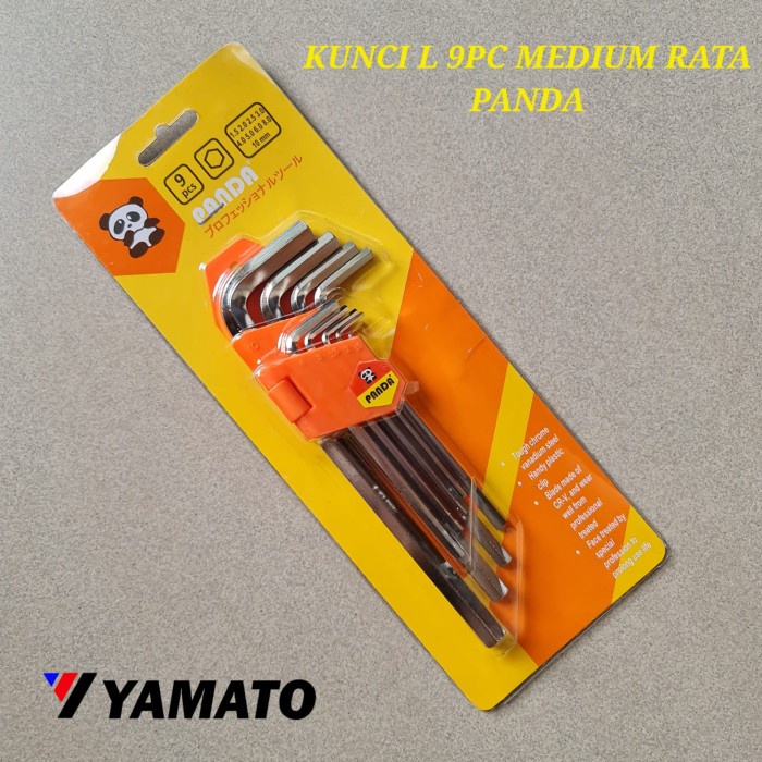 KUNCI L 9PCS MEDIUM RATA / FLAT HEAD PANDA